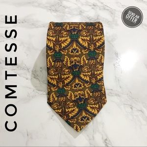 Comtesse West Germany Gold Baroque Green Crown Tie